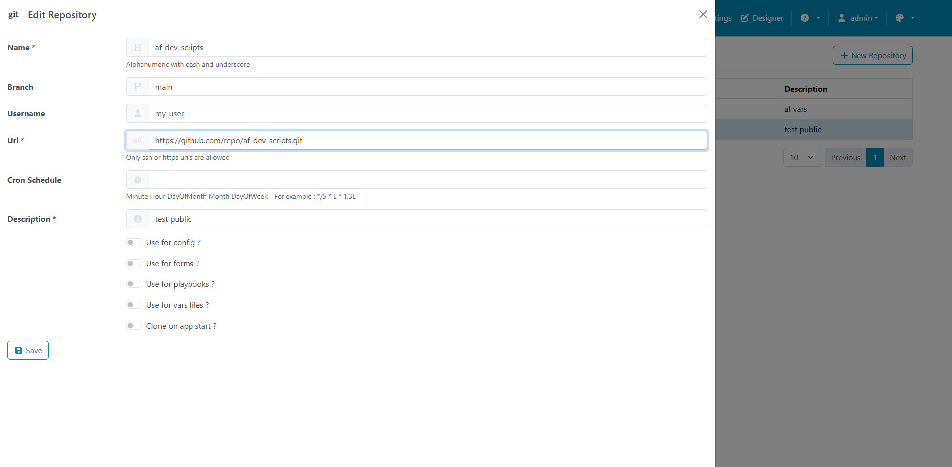 Git Repository Editor